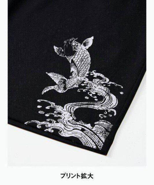 Mサイズ!男!際立つ!和柄and黒色合い!吸汗速乾素材!半袖Tシャツandハーフパンツ!の2点セット!新品! < 男性ファッション  Mサイズ!男!際立つ!和柄and黒色合い!吸汗速乾素材!半袖Tシャツandハーフパンツ!の2点セット!新品! < 男性ファッションの