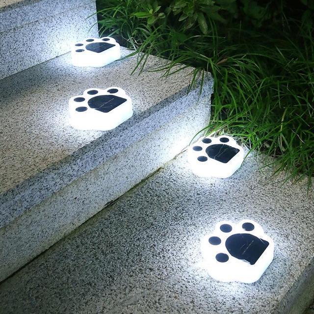 4個セット 猫 犬 動物 足跡 防水 LED ソーラー 庭 ガーデンライト < ペット/手芸/園芸  4個セット 猫 犬 動物 足跡 防水 LED ソーラー 庭 ガーデンライト < ペット/手芸/園芸の