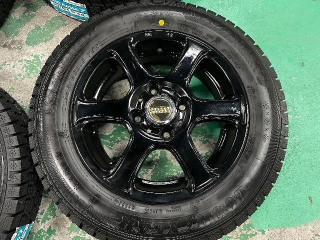 0182648)国産新品スタッドレスタイヤグッドイヤー4本社外ブラックアルミホイールセット軽自動車サイズ145/80R13送料無料 < 自動車/バイク 0182648)国産新品スタッドレスタイヤグッドイヤー4本社外ブラックアルミホイールセット軽自動車サイズ145/80R13送料無料 < 自動車/バイク