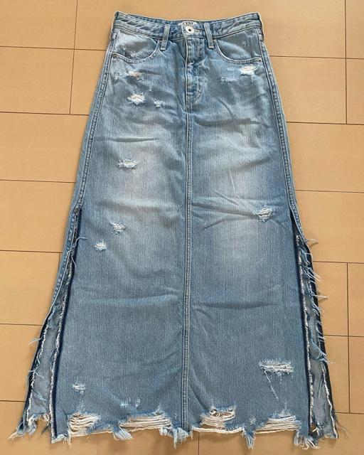 GYDA SIDE SLIT DENIM LONG SK   uh 