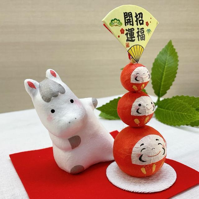 令和8年 午年飾り【のぞきうまと開運だるま】ちぎり和紙 2026年 迎春玄関飾り 新品 招福だるま リュウコドウ 日本製 < インテリア/ライフ 令和8年 午年飾り【のぞきうまと開運だるま】ちぎり和紙 2026年 迎春玄関飾り 新品 招福だるま リュウコドウ 日本製 < インテリア/ライフの