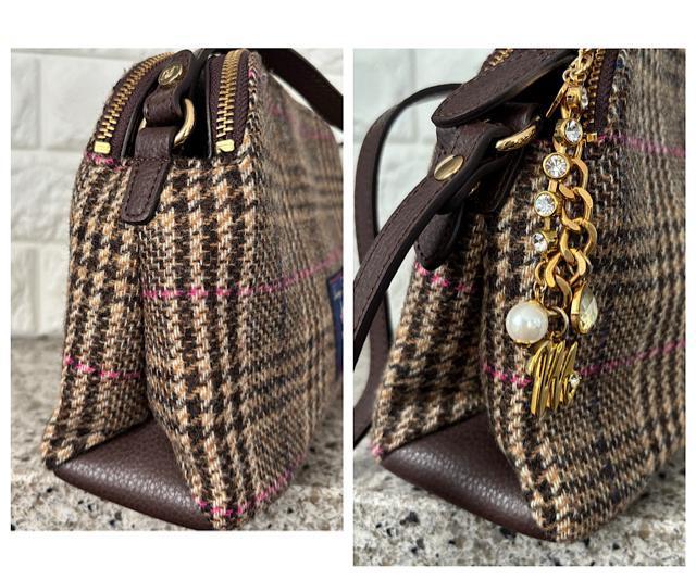 【極美品】Samantha Thavasa★サマンサタバサ★ショルダーバッグ ムーンギャレット チェック ブラウン ウール 毛 < ブランド 【極美品】Samantha Thavasa★サマンサタバサ★ショルダーバッグ ムーンギャレット チェック ブラウン ウール 毛 < ブランドの