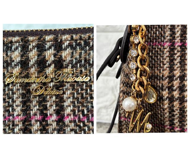 【極美品】Samantha Thavasa★サマンサタバサ★ショルダーバッグ ムーンギャレット チェック ブラウン ウール 毛 < ブランド 【極美品】Samantha Thavasa★サマンサタバサ★ショルダーバッグ ムーンギャレット チェック ブラウン ウール 毛 < ブランドの