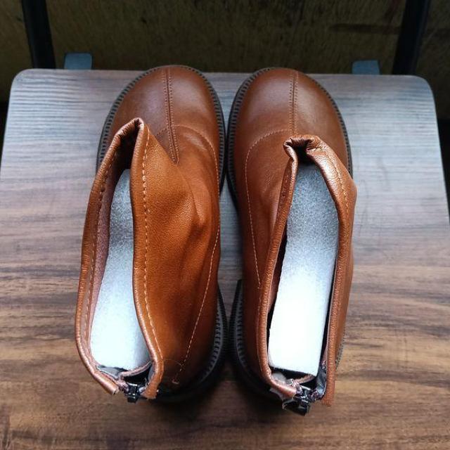 新品 22.5cm レディース ブーツ ブラウン 厚底 シューズ ショートブーツ < 女性ファッション 新品 22.5cm レディース ブーツ ブラウン 厚底 シューズ ショートブーツ < 女性ファッションの