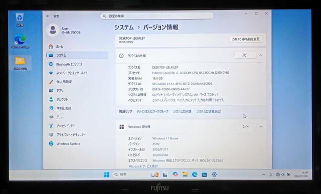 FUJITSU LIFEBOOK Corei7 ������16GB SSD512GB Windows11 Web�J���� �u���[���C �� PC�{��/���Ӌ@��� 