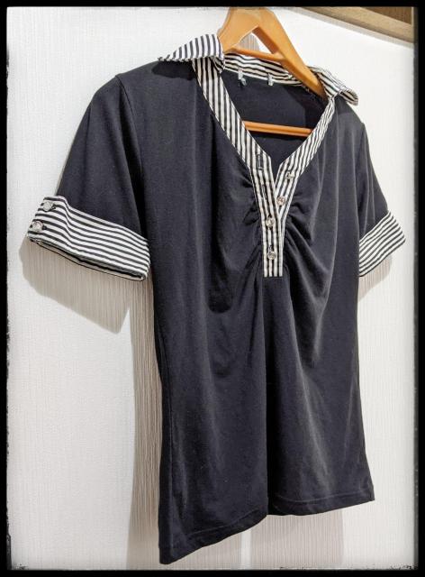 ★Tシャツ★半袖★ポロシャツ★Mサイズ同等★黒★部屋着★まとめ買い歓迎★サイズ・ブランド名の札無し★ < 女性ファッション  ★Tシャツ★半袖★ポロシャツ★Mサイズ同等★黒★部屋着★まとめ買い歓迎★サイズ・ブランド名の札無し★ < 女性ファッションの