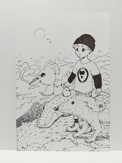 オリジナルイラスト 手描きイラスト 空 少年 動物 ハンドメイド インテリア 絵 原画 白黒 モノクロ アナログ アート 自作 < アニメ/コミック/キャラクター  オリジナルイラスト 手描きイラスト 空 少年 動物 ハンドメイド インテリア 絵 原画 白黒 モノクロ アナログ アート 自作  < アニメ/コミック/キャラクターの