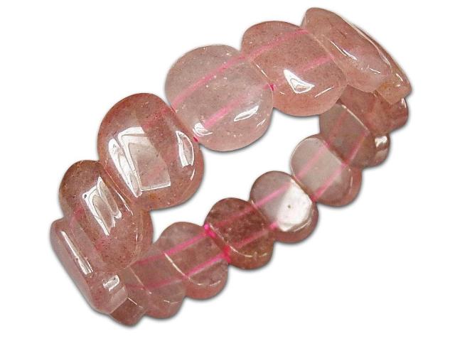 愛と美女性天然石ストロベリークォーツ楕円形バングルブレスレット縦約18mm < 女性アクセサリー/時計  愛と美女性天然石ストロベリークォーツ楕円形バングルブレスレット縦約18mm  < 女性アクセサリー/時計の