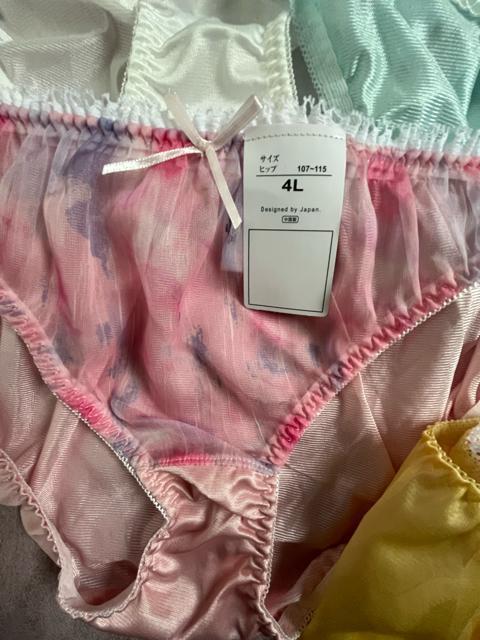 4Lサイズ!5枚セット!ツルツル光沢素材!シフォン使い!色とりどり!エレガント!高貴品格!ショーツ!No.美 < 女性ファッション  4Lサイズ!5枚セット!ツルツル光沢素材!シフォン使い!色とりどり!エレガント!高貴品格!ショーツ!No.美 < 女性ファッションの