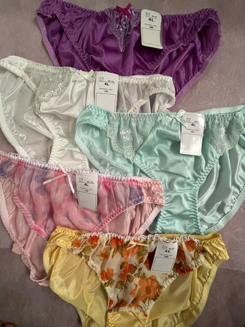 4Lサイズ!5枚セット!ツルツル光沢素材!シフォン使い!色とりどり!エレガント!高貴品格!ショーツ!No.美 < 女性ファッション  4Lサイズ!5枚セット!ツルツル光沢素材!シフォン使い!色とりどり!エレガント!高貴品格!ショーツ!No.美 < 女性ファッションの