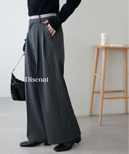 新品 Discoat★ 2タック配色パンツ < 女性ファッション  新品 Discoat★ 2タック配色パンツ < 女性ファッションの