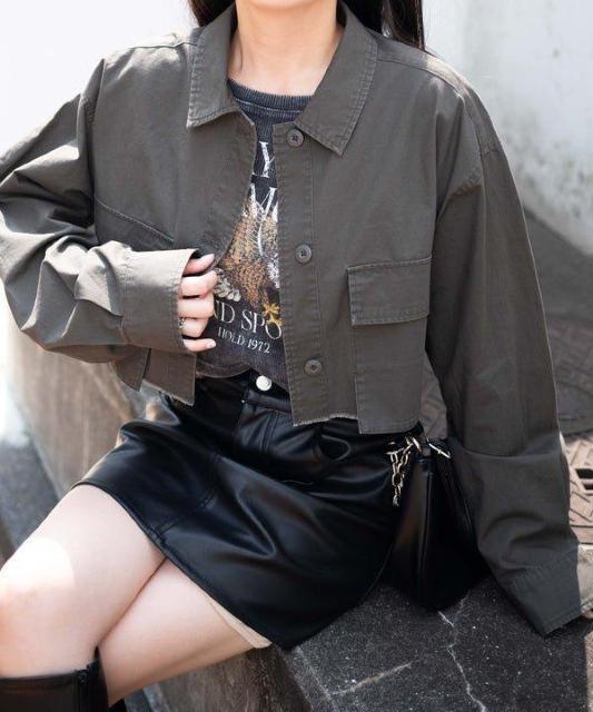 ミリタリージャケット ブラウス アウター トップス wego < 女性ファッション ミリタリージャケット ブラウス アウター トップス wego < 女性ファッションの