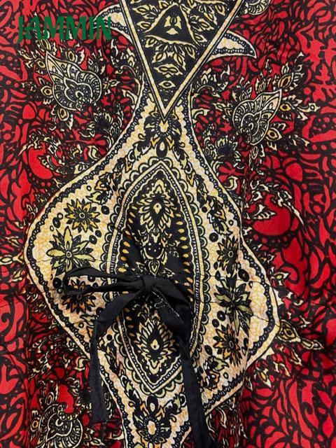 アジアンペーズリー柄ポンチョ風トップス 赤 エスニック アジアン 衣装 ヒッピー < 女性ファッション アジアンペーズリー柄ポンチョ風トップス 赤 エスニック アジアン 衣装 ヒッピー < 女性ファッションの