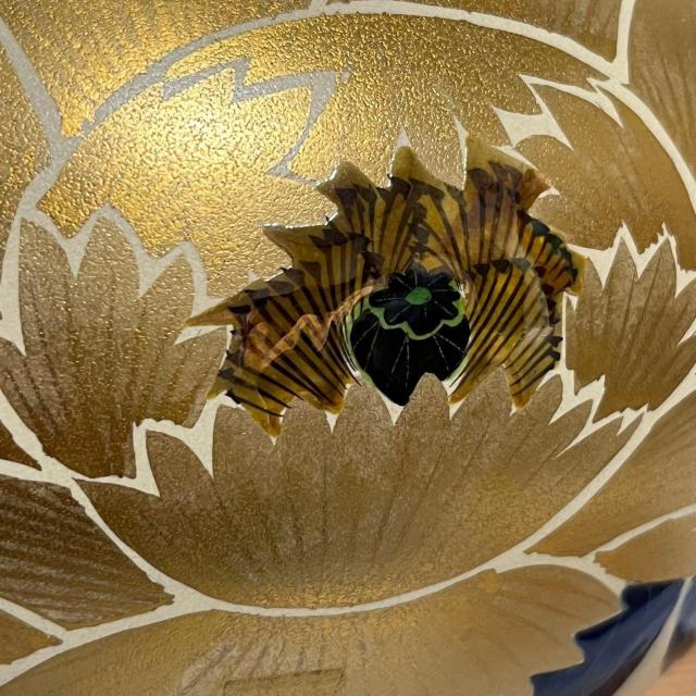 美品 九谷焼 花瓶 花器 永泉花瓶 牡丹 金彩 24×H20cm 壷 < インテリア/ライフ 美品 九谷焼 花瓶 花器 永泉花瓶 牡丹 金彩 24×H20cm 壷 < インテリア/ライフの