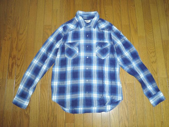 美中古 M THANK YOU FRIENDS GOE エム ウエスタン チェックシャツ L 青系 ★ 星柄 長袖シャツ TMT < ブランド 美中古 M THANK YOU FRIENDS GOE エム ウエスタン チェックシャツ L 青系 ★ 星柄 長袖シャツ TMT < ブランドの