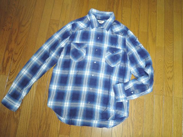 美中古 M THANK YOU FRIENDS GOE エム ウエスタン チェックシャツ L 青系 ★ 星柄 長袖シャツ TMT < ブランド 美中古 M THANK YOU FRIENDS GOE エム ウエスタン チェックシャツ L 青系 ★ 星柄 長袖シャツ TMT < ブランドの