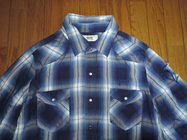 美中古 M THANK YOU FRIENDS GOE エム ウエスタン チェックシャツ L 青系 ★ 星柄 長袖シャツ TMT < ブランド 美中古 M THANK YOU FRIENDS GOE エム ウエスタン チェックシャツ L 青系 ★ 星柄 長袖シャツ TMT < ブランドの
