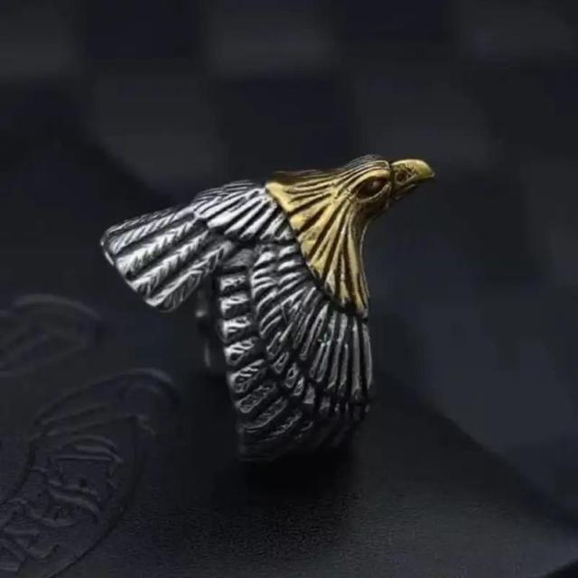 超お買い得490円★イーグルリング イーグルの羽を広げるケルト風イーグルリング 厚手メンズ ゴールデンヘッド フリー  < 男性アクセサリー/時計  超お買い得490円★イーグルリング イーグルの羽を広げるケルト風イーグルリング 厚手メンズ ゴールデンヘッド フリー  < 男性アクセサリー/時計の
