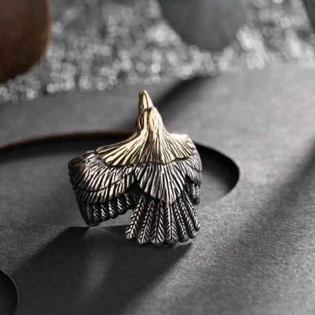 超お買い得490円★イーグルリング イーグルの羽を広げるケルト風イーグルリング 厚手メンズ ゴールデンヘッド フリー  < 男性アクセサリー/時計  超お買い得490円★イーグルリング イーグルの羽を広げるケルト風イーグルリング 厚手メンズ ゴールデンヘッド フリー  < 男性アクセサリー/時計の