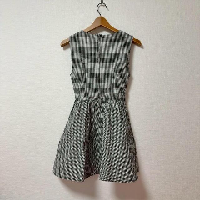 ◆EMODA/エモダ◆お腹開きミニワンピース★ギンガムチェック柄F*リボン♪秋コーデ美品 < ブランド  ◆EMODA/エモダ◆お腹開きミニワンピース★ギンガムチェック柄F*リボン♪秋コーデ美品 < ブランドの