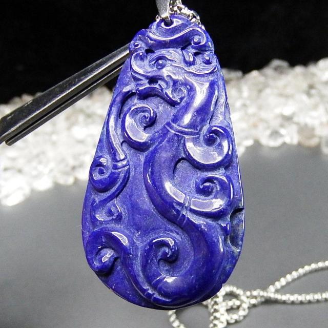 逸品天然石ラピスラズリ昇竜如意両面完全手彫りアンティークネックレス < 女性アクセサリー/時計 逸品天然石ラピスラズリ昇竜如意両面完全手彫りアンティークネックレス < 女性アクセサリー/時計の