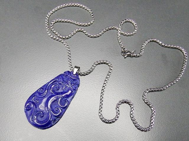 逸品天然石ラピスラズリ昇竜如意両面完全手彫りアンティークネックレス < 女性アクセサリー/時計 逸品天然石ラピスラズリ昇竜如意両面完全手彫りアンティークネックレス < 女性アクセサリー/時計の