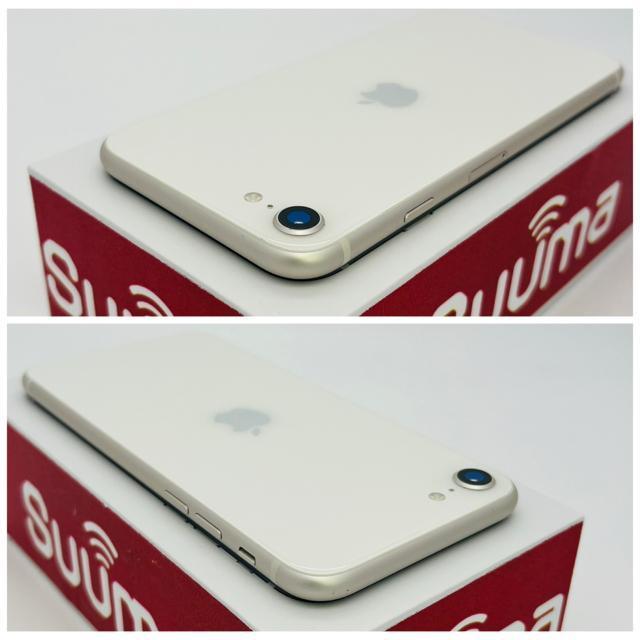 B 100% iPhone SE3 64 GB SIM�t���[ �z���C�g �{�� �� �Ɠd/AV�� 