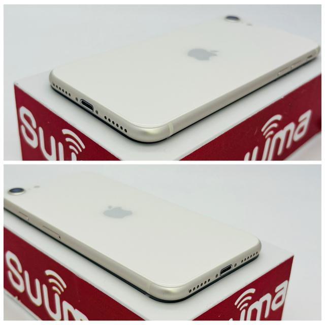 B 100% iPhone SE3 64 GB SIM�t���[ �z���C�g �{�� �� �Ɠd/AV�� 