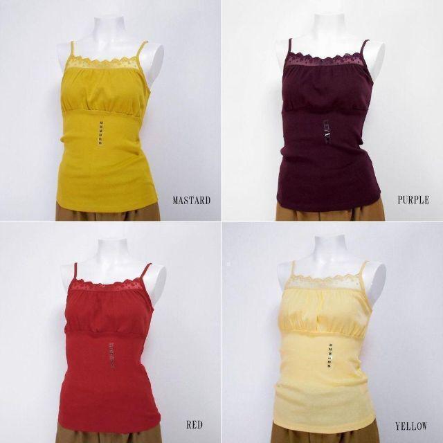 胸元切り替え&レース付き キャミソール < 女性ファッション  胸元切り替え&レース付き キャミソール  < 女性ファッションの