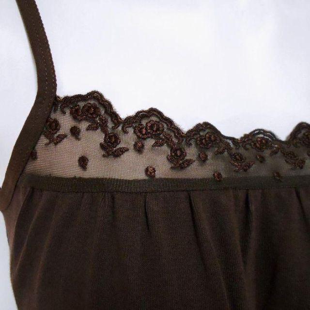 胸元切り替え&レース付き キャミソール < 女性ファッション  胸元切り替え&レース付き キャミソール < 女性ファッションの