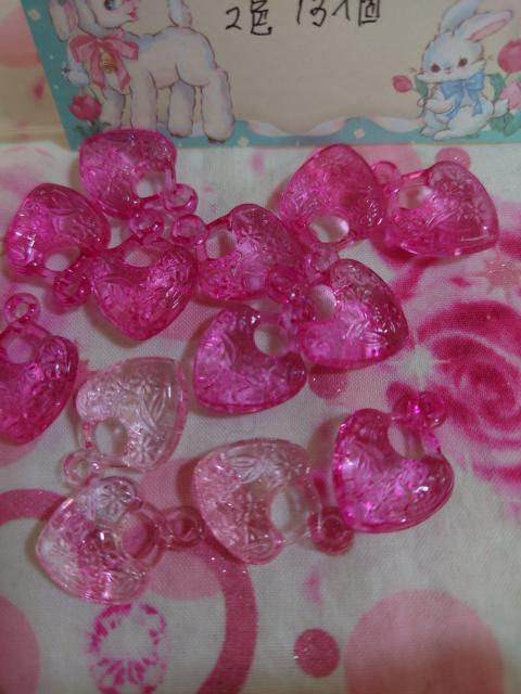 花柄プラハートチャーム2色13個 < ペット/手芸/園芸  花柄プラハートチャーム2色13個 < ペット/手芸/園芸の