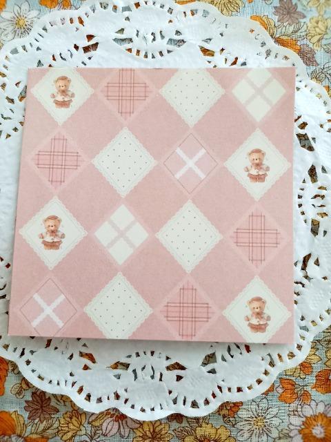 お裾分け☆くまとレースのメモ付箋4枚☆ピンク < インテリア/ライフ お裾分け☆くまとレースのメモ付箋4枚☆ピンク < インテリア/ライフの