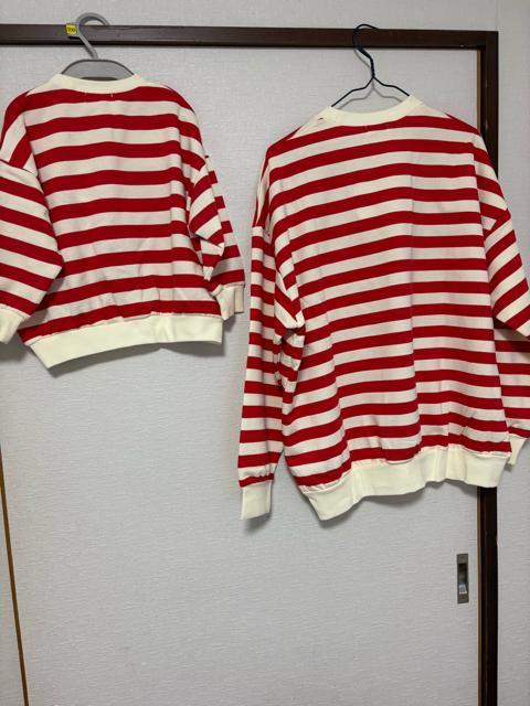 【新品】Peko & Poko ストライプ トレーナー M・100cm セット チマジロ < ブランド 【新品】Peko & Poko ストライプ トレーナー M・100cm セット チマジロ < ブランドの