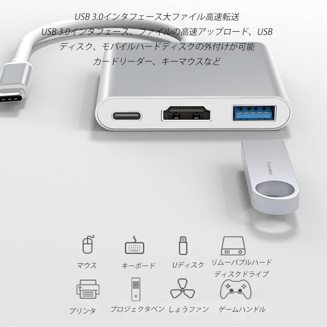 残1点★爆ヤス価格890円★USB Type c HDMIアダプタ (4 K解像度HDMIポート+USB+100 W急速充電) < 家電/AV 残1点★爆ヤス価格890円★USB Type c HDMIアダプタ (4 K解像度HDMIポート+USB+100 W急速充電) < 家電/AVの