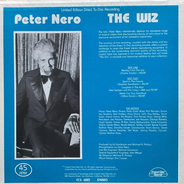 Peter Nero THE WIZ Limited Edition Direct To Disc Recording LP < CD/DVD/ビデオ Peter Nero THE WIZ Limited Edition Direct To Disc Recording LP < CD/DVD/ビデオの