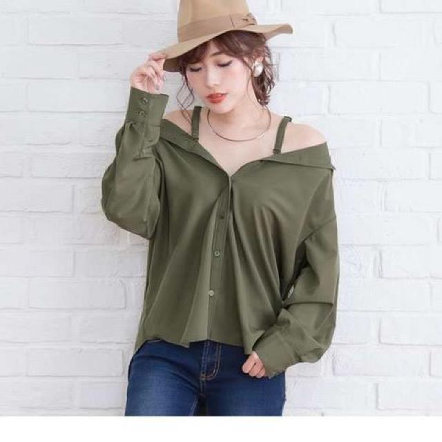 夢展望★3WAY オフショル ビスチェ シャツブラウス < ブランド 夢展望★3WAY オフショル ビスチェ シャツブラウス < ブランドの