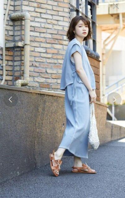 フリークスストア セットアップリブステッチワンピース+ショートトップス ライトブルー サイズフリー  アレンジ自在 着回し抜群 < ブランド  フリークスストア セットアップリブステッチワンピース+ショートトップス ライトブルー サイズフリー  アレンジ自在 着回し抜群 < ブランドの