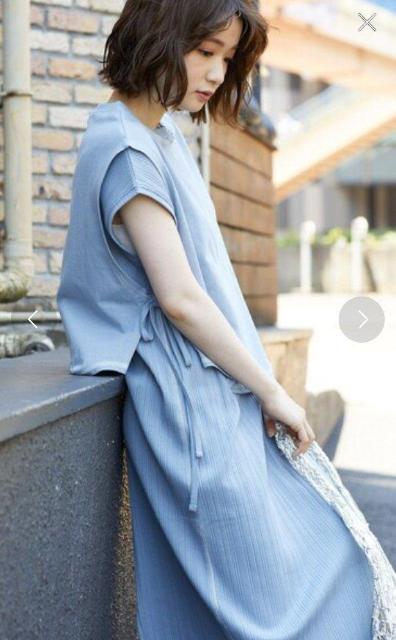 フリークスストア セットアップリブステッチワンピース+ショートトップス ライトブルー サイズフリー  アレンジ自在 着回し抜群 < ブランド  フリークスストア セットアップリブステッチワンピース+ショートトップス ライトブルー サイズフリー  アレンジ自在 着回し抜群 < ブランドの