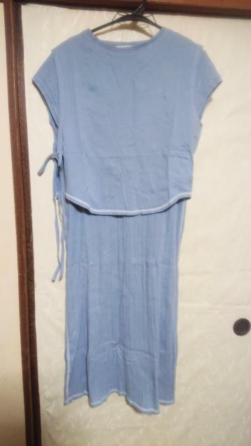 フリークスストア セットアップリブステッチワンピース+ショートトップス ライトブルー サイズフリー  アレンジ自在 着回し抜群 < ブランド  フリークスストア セットアップリブステッチワンピース+ショートトップス ライトブルー サイズフリー  アレンジ自在 着回し抜群 < ブランドの