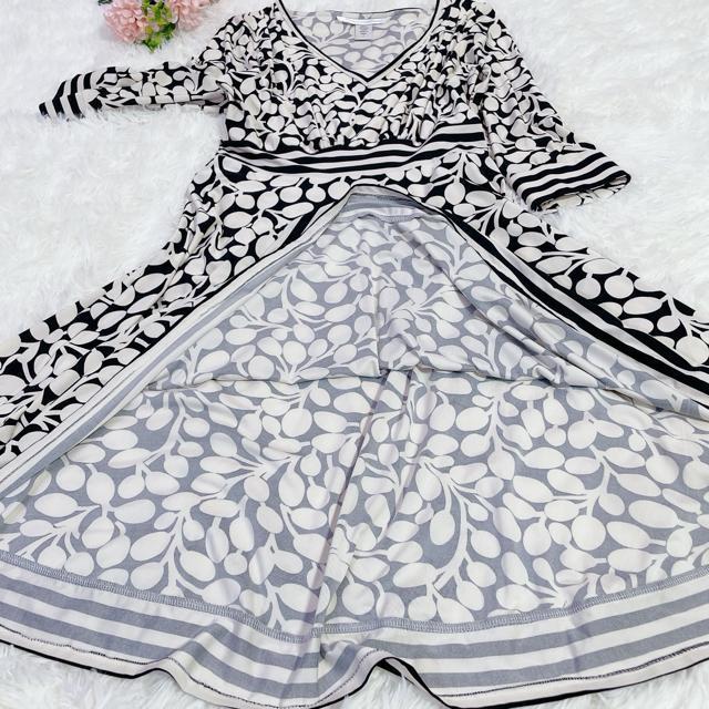 美品 ダイアンフォンファステンバーグ フレア 総柄ワンピース 2   4206 < 女性ファッション  美品 ダイアンフォンファステンバーグ フレア 総柄ワンピース 2   4206 < 女性ファッションの