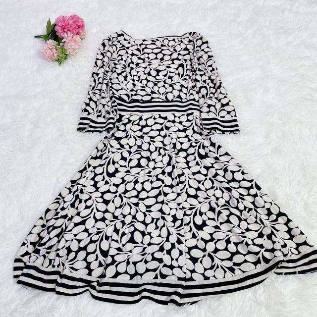 美品 ダイアンフォンファステンバーグ フレア 総柄ワンピース 2   4206 < 女性ファッション  美品 ダイアンフォンファステンバーグ フレア 総柄ワンピース 2   4206 < 女性ファッションの