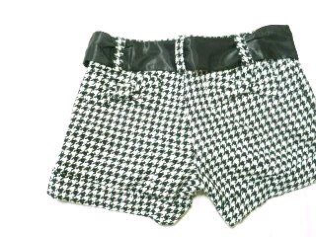 《New》サテンリボンベルト付★千鳥格子柄*ショートパンツ(バック=リボン)<w61> < 女性ファッション  《New》サテンリボンベルト付★千鳥格子柄*ショートパンツ(バック=リボン)<w61> < 女性ファッションの