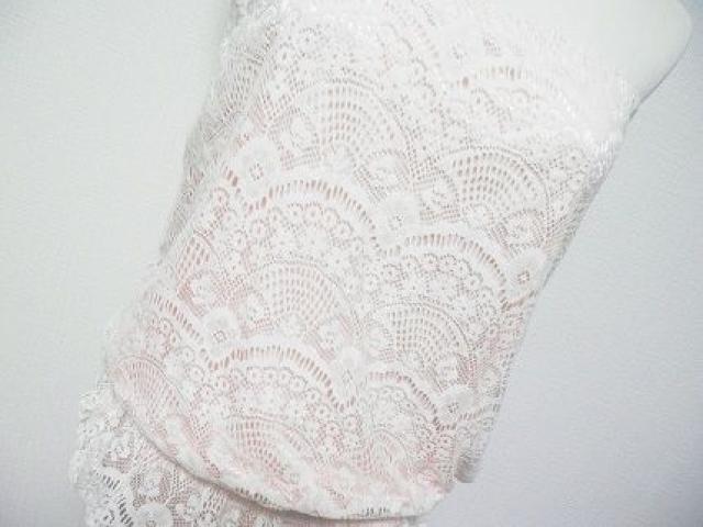 SpanishHarlem白レースベビーピンクガーリー光沢ベアトップ < 女性ファッション SpanishHarlem白レースベビーピンクガーリー光沢ベアトップ < 女性ファッションの