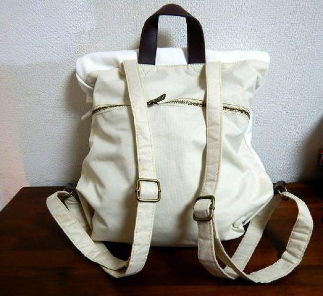 ◆キャンバスのリュック ホワイト 中古品 < 男性ファッション  ◆キャンバスのリュック ホワイト 中古品 < 男性ファッションの