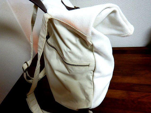 ◆キャンバスのリュック ホワイト 中古品 < 男性ファッション  ◆キャンバスのリュック ホワイト 中古品 < 男性ファッションの
