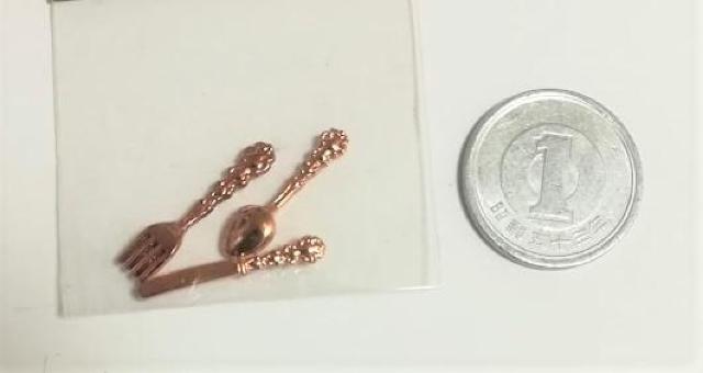 ミニチュア★カトラリー★ナイフ&フォーク&スプーン★A★ピンクゴールド★ < おもちゃ  ミニチュア★カトラリー★ナイフ&フォーク&スプーン★A★ピンクゴールド★ < おもちゃの