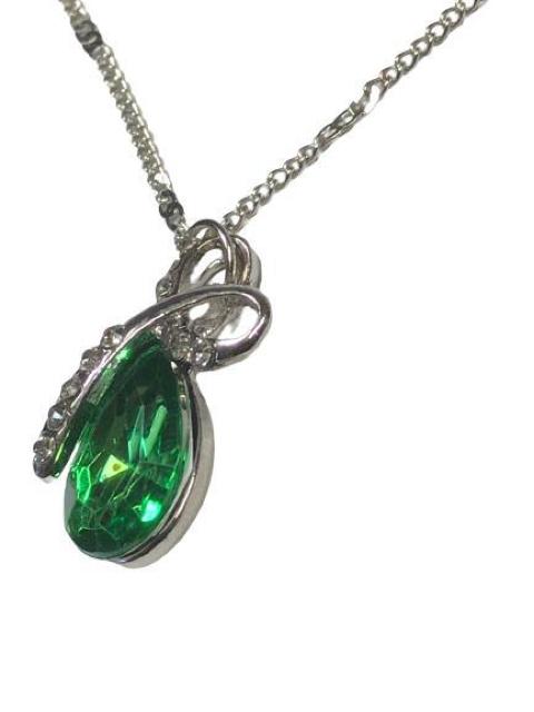 大粒 クリスタル ラインストーン ブリリアントカット CZダイヤモンド ペンダント ネックレス グリーン < 女性アクセサリー/時計  大粒 クリスタル ラインストーン ブリリアントカット CZダイヤモンド ペンダント ネックレス グリーン < 女性アクセサリー/時計の