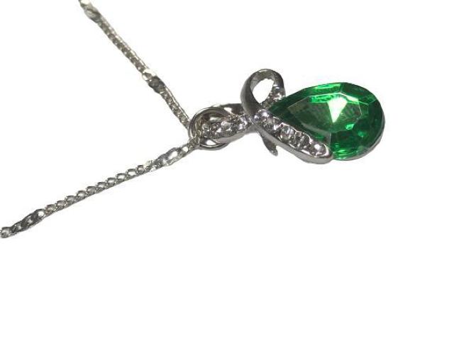 大粒 クリスタル ラインストーン ブリリアントカット CZダイヤモンド ペンダント ネックレス グリーン < 女性アクセサリー/時計  大粒 クリスタル ラインストーン ブリリアントカット CZダイヤモンド ペンダント ネックレス グリーン < 女性アクセサリー/時計の