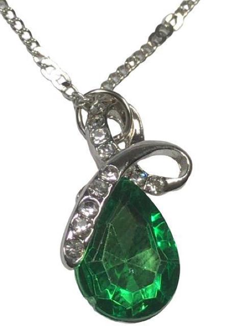 大粒 クリスタル ラインストーン ブリリアントカット CZダイヤモンド ペンダント ネックレス グリーン < 女性アクセサリー/時計  大粒 クリスタル ラインストーン ブリリアントカット CZダイヤモンド ペンダント ネックレス グリーン < 女性アクセサリー/時計の