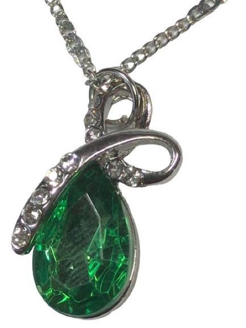 大粒 クリスタル ラインストーン ブリリアントカット CZダイヤモンド ペンダント ネックレス グリーン < 女性アクセサリー/時計  大粒 クリスタル ラインストーン ブリリアントカット CZダイヤモンド ペンダント ネックレス グリーン < 女性アクセサリー/時計の